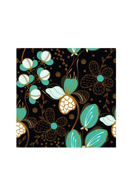 الگوی گل بدون درز گلهای خلاق کشیده شده دست پس زمینه هنری رنگارنگ چای سبز می توان برای تصویر زمینه پارچه بسته بندی کارت پوشش استفاده می شود تصویر برداری eps10