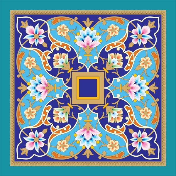 مرزی گل عربی طراحی اسلامی سنتی