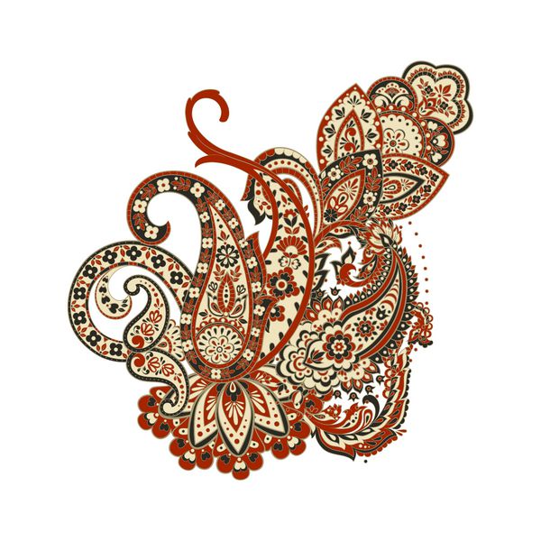 هندی فارسی Paisley تزئین شده