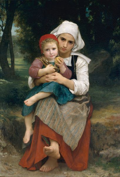 برتون برت و خواهر توسط ویلیام Bouguereau 1871 نقاشی فرانسوی روغن بر روی بوم به طور کامل کشیده شده و هموار با وضوح واقع گرایانه آن را نشان می دهد خواهر و برادر جوان در برتون سنتی