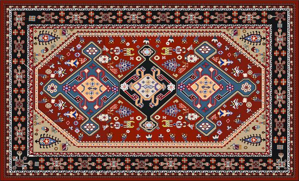 فرش ایرانی بافت بردار قبیله ای آسان برای ویرایش و تغییر رنگ و پس زمینه