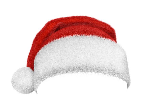 سنتی با بابا نوئل کلاه قرمز و سفید جدا شده بر روی زمینه سفید نماد کریسمس رندر 3D