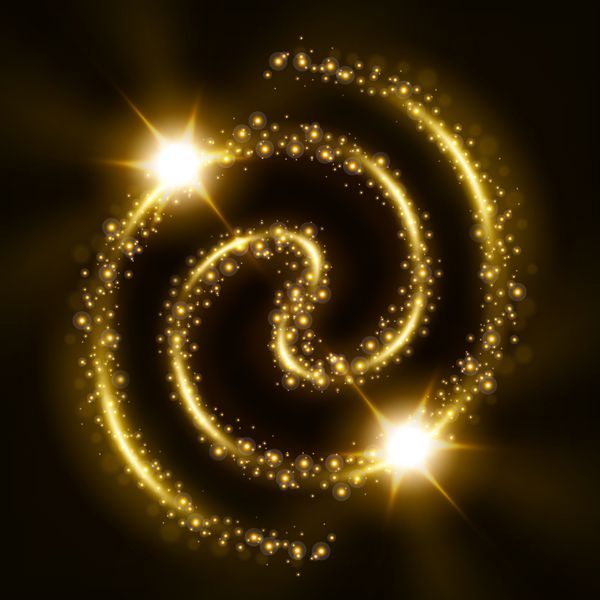 چرخش قاب طلا براق با انفجار نور
