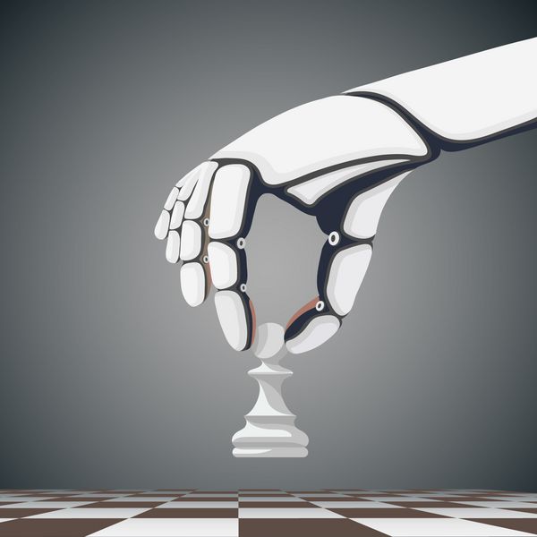 بازوی ربات برگزاری پیاده شطرنج هوش مصنوعی سهام V