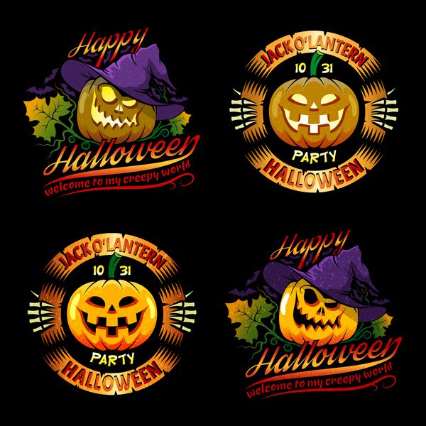هالووین رنگ روشن رنگ کدو تنبل آرم برای هالووین بافت گروه بندی می شوند و به راحتی می تواند برداشته شود