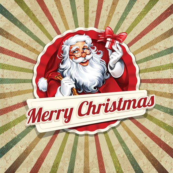 گفتگوی کارت پستال کریسمس با بابا نوئل یکپارچهسازی با سیستمعامل تصویر بردار عناصر طراحی چاپی و خطی