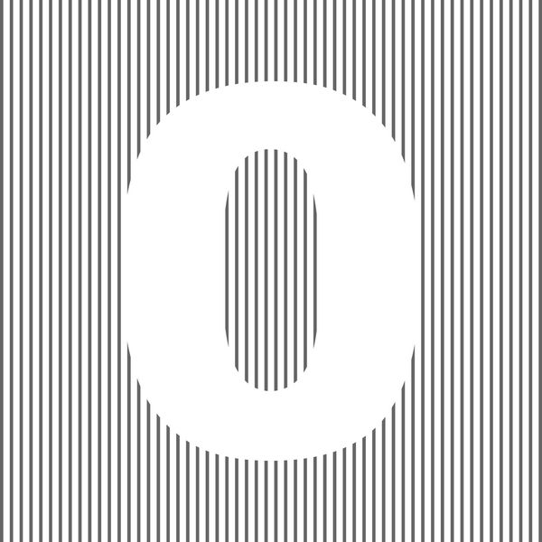 شماره 0 علامت الگو عنصر طراحی بردار نماد سفید در پس زمینه راه راه خاکستری توهم نوری