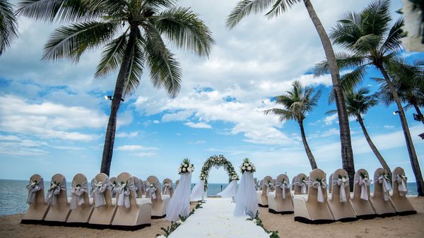 تنظیم عروسی در ساحل گرمسیری