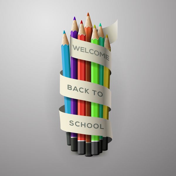 مداد رنگی مداد با نوار تصویر برداری EPS10