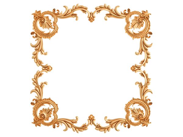 زینت طلا در یک پس زمینه سفید جدا شده تصویر 3D