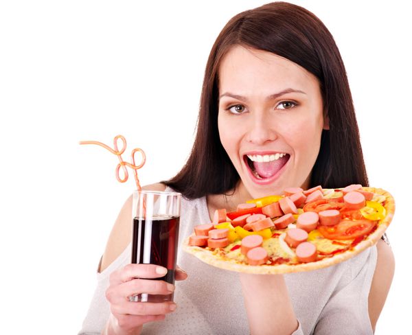 زن نازک پیتزا برگزاری جدا شده