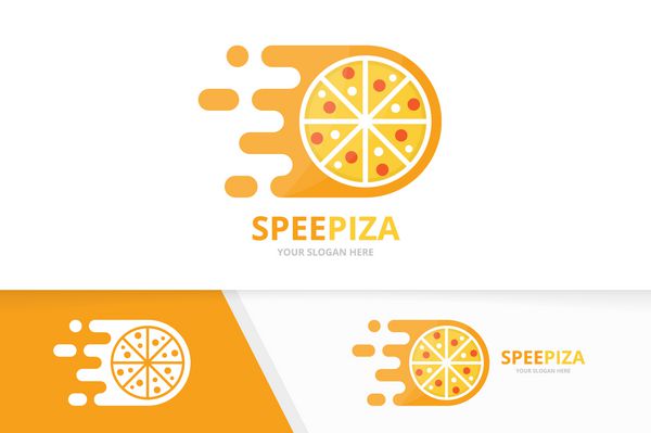 ترکیب عالی سریع پیتزا بردار سرعت غذا نماد یا آیکون علامت دیجیتال طراحی قالب و پیتزا فروشی های منحصر به فرد