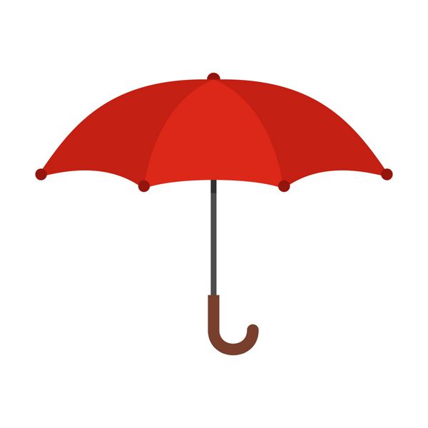 چتر آیکون تصویر تخت چتر نماد جدا شده در پس زمینه سفید