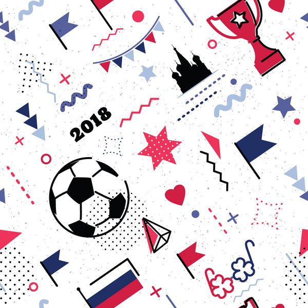 دنیای قهرمانی جام مقدمه در 80s ممفیس سبک بدون درز الگوی ممفیس برای posers و کارت رنگ پرچم ملی روسیه تصویر بردار