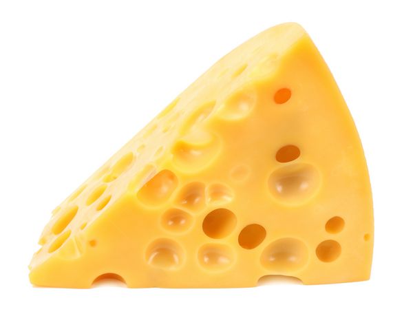 پنیر جدا شده بر روی زمینه سفید
