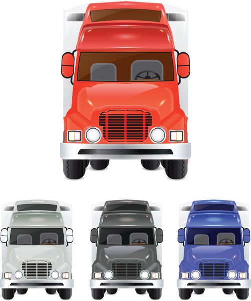 تصویر کامیون جدا شده با رنگ های مختلف