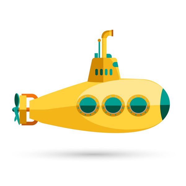 زیردریایی زرد با پریسکوپ