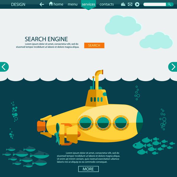 زیردریایی زیر دریایی وب سایت قالب وب سایت SEO