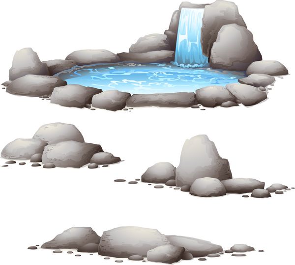 سنگها و سنگها عناصر طبیعی آب