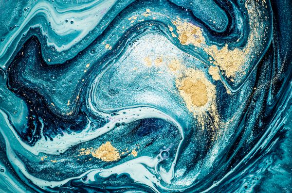 خلاصه اقیانوس آرت لوکس طبیعی سبک شامل چرخش از سنگ مرمر و یا موج دار آجات است رنگ آبی بسیار زیبا با افزودن پودر طلایی