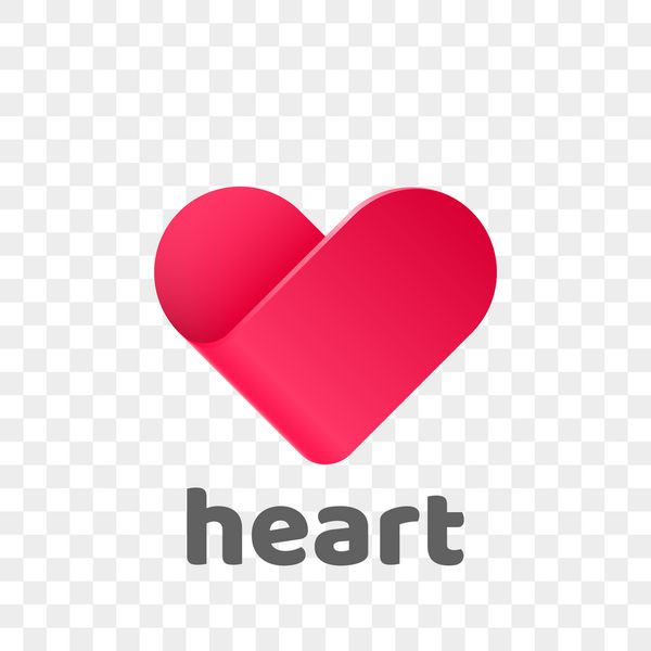 آرم بردار آیکون قلب نماد قلب مدرن جدا شده برای مرکز پزشکی قلب و عروق آرایش عروسی عشق و یا عروسی طراحی کارت تبریک برای نرم افزار وب سایت های اجتماعی