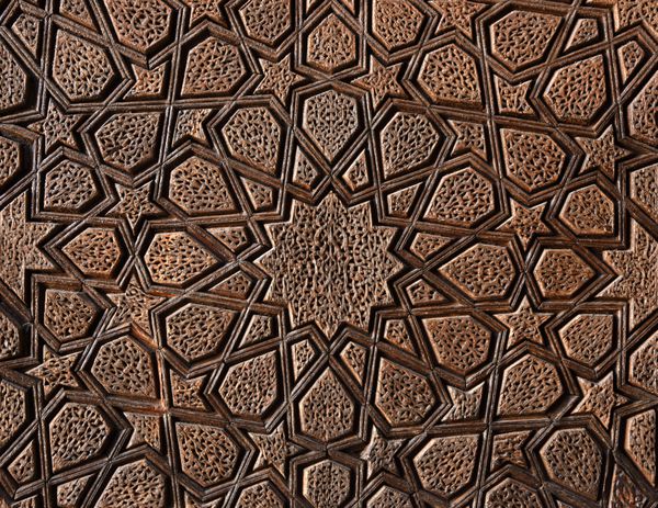 درب چوبی حک شده باستانی ورود به حیاط مسجد جامع یزد ایران