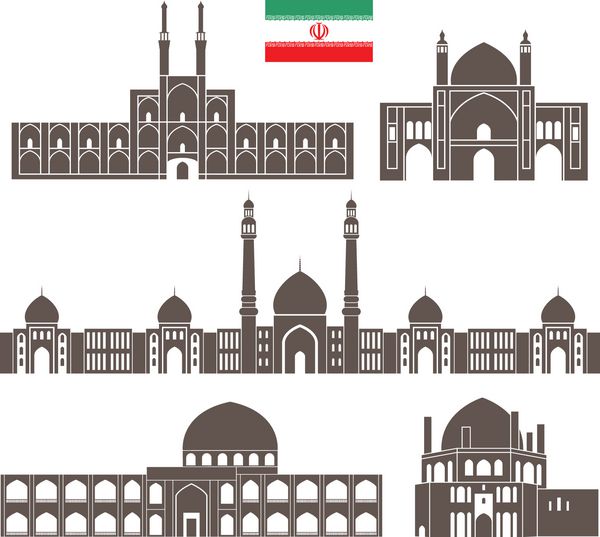 ایران مجموعه است معماری جدا شده ایران در زمینه سفید