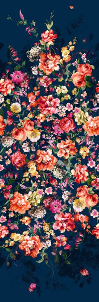گل های رنگارنگ برگ و گل طراحی هنری