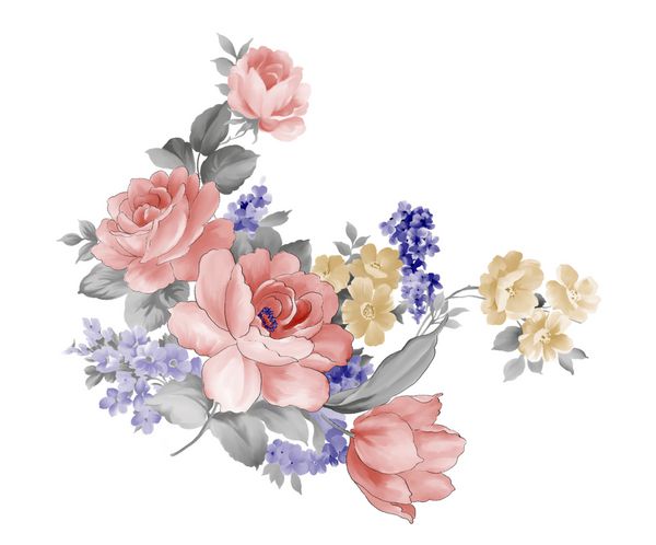 گل های زیبا برگ و گل طراحی هنری