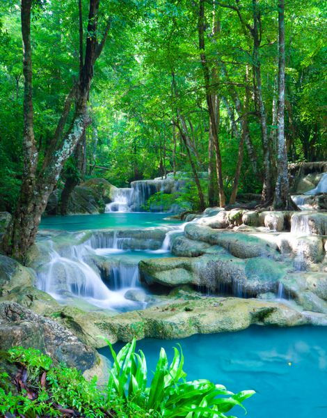 پارک ملی آبشار اراوان در Kanjanaburi تایلند