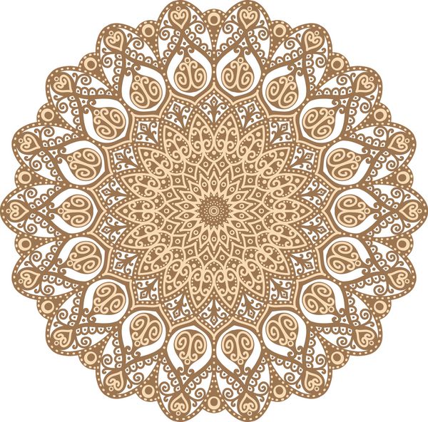الگوی یکپارچهسازی با سیستمعامل در یک دایره گل mandala ornament