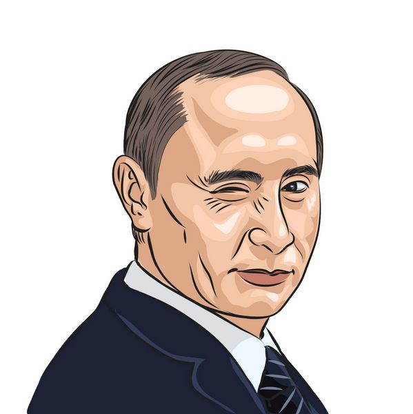 پرتره ولادیمیر پوتین رئیس جمهور روسیه طراحی ناقص بردار مه 2018