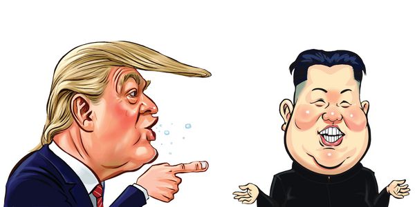 کاریکاتور کیم جونگ یون و دونالد ترامپ شخصیت VectorMay2018