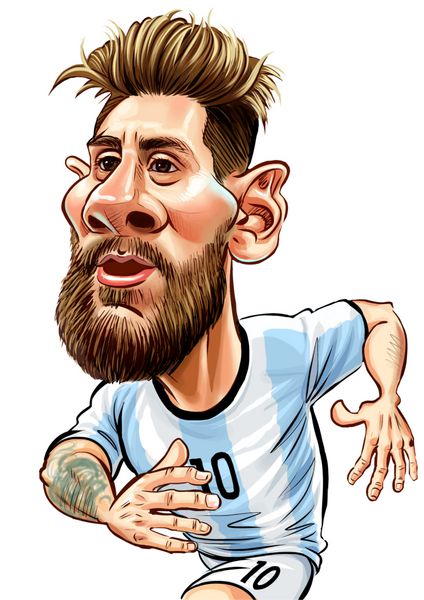 لیونل مسی فوتبالیست حرفه ای آرژانتین تصویر هنری
