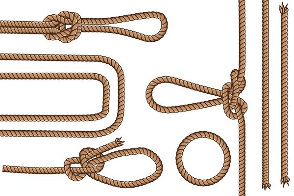 طناب با گره های مختلف قسمت 2 تصویر برداری مجموعه ای بدون درز