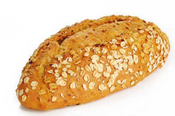 نان سوخاری بر روی زمینه سفید