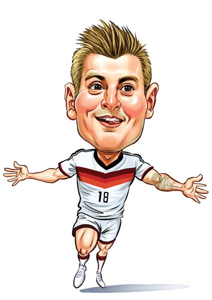 تونی Kroos حرفه ای فوتبال آلمانی است که نقش به عنوان هافبک اسپانیایی باشگاه رئال مادرید و تیم ملی آلمان است طراحی وکتور کاریکاتور ژوئن 172018