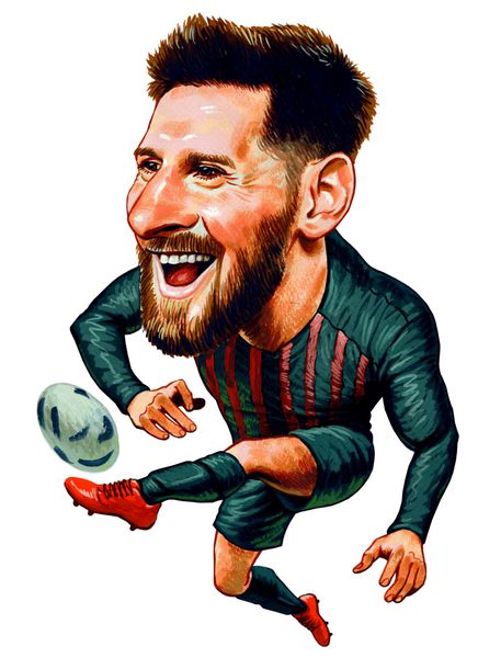 لیونل آندرس مسی کوکیتینینی فوتبالیست حرفه ای آرژانتینی است که به عنوان بارسا برای باشگاه اسپانیا بازی می کند طراحی تصویر کاریکاتور جولای 2011