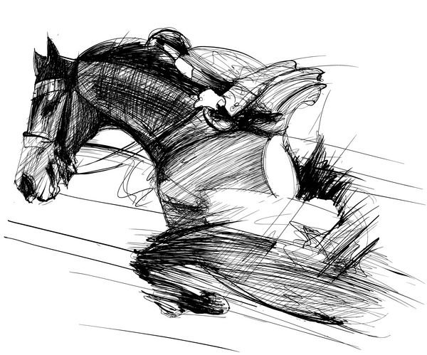 تصویر برداری از اسب مسابقه و سوارکاری