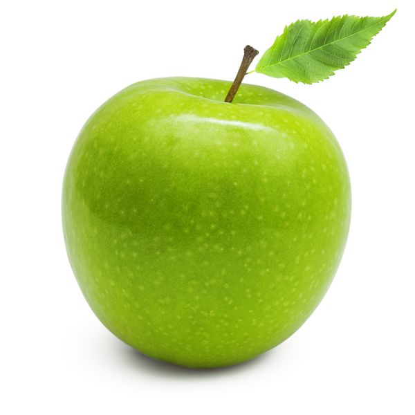 سبز سیب جدا شده بر روی زمینه سفید