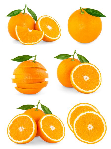 میوه نارنجی جدا شده بر روی زمینه سفید