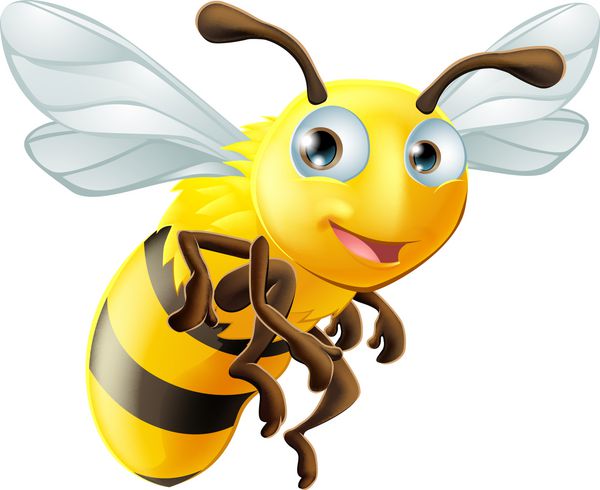 یک تصویر از یک زنبور عسل کاریکاتور ناز