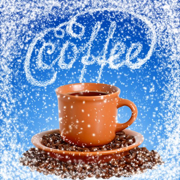 با قهوه در قاب برفی با قهوه بخورید