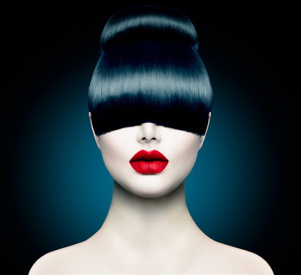 مدل پرطرفدار مد مدل بالا با مدل موی و مودب پرطرفدار مدل موی فوق العاده سیاه و سفید موهای سیاه و مات رژ لب قرمز آرایش زن لب ها اصلاح مو