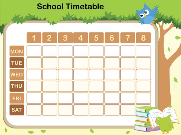 جدول زمانی مدرسه برای پیش دبستانی
