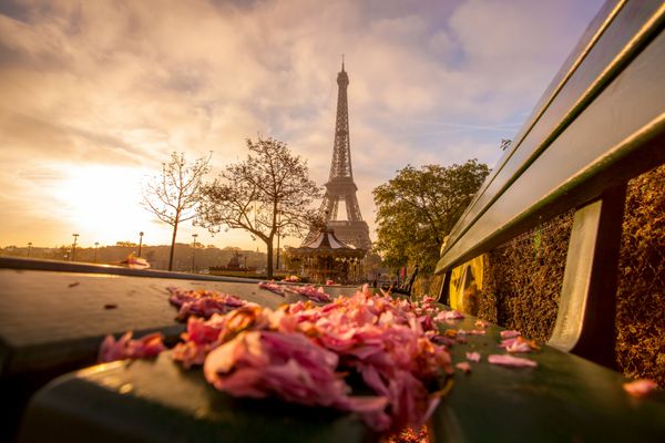 برج ایفل در بهار پاریس فرانسه