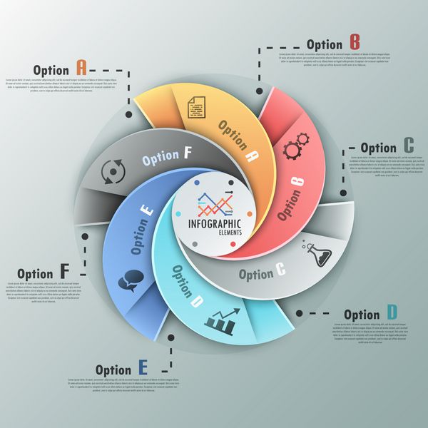 بنر گزینه های مدرن infographics با گزینه های قالب از نوار مارپیچ بردار می توان برای طراحی وب و طرح گردش کار استفاده کرد