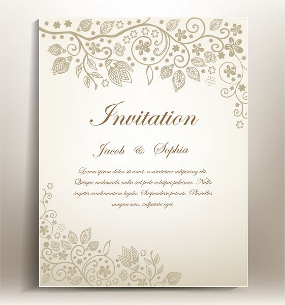 گل دعوت عروسی دست قرعه کشی دعوت عروسی زیبا به دست کشیده شده همچنین مناسب برای تبریک کارت تبریک