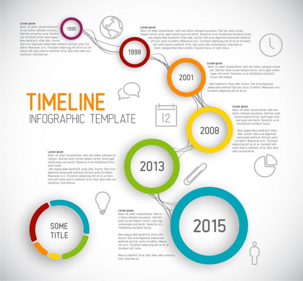 الگو برداری انتزاعی Vector Infographic با آیکون