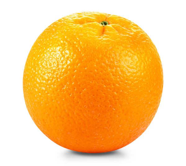نارنجی تازه را در یک زمینه سفید سفید کنید مسیر برش